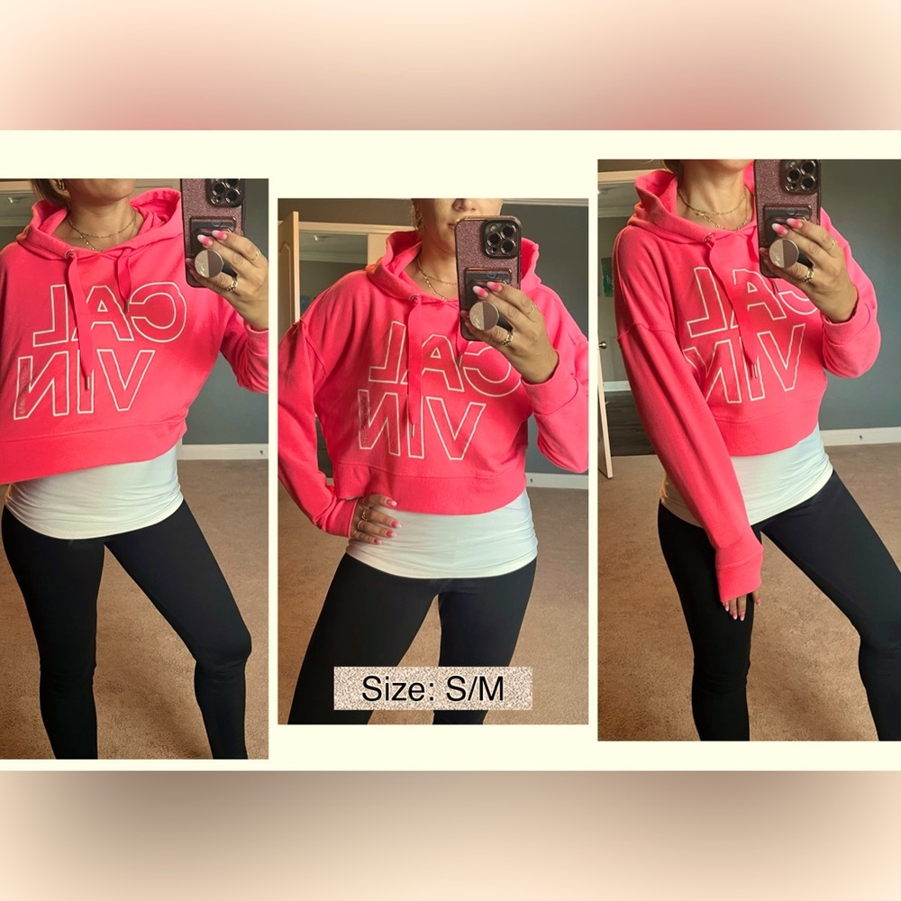 Women Calvin Klein crop top hoodie. Like new